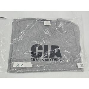 Vintage 90’s Y2K Playboy CIA “Cute In Anything” Black Graphic Baby Tee L/XL